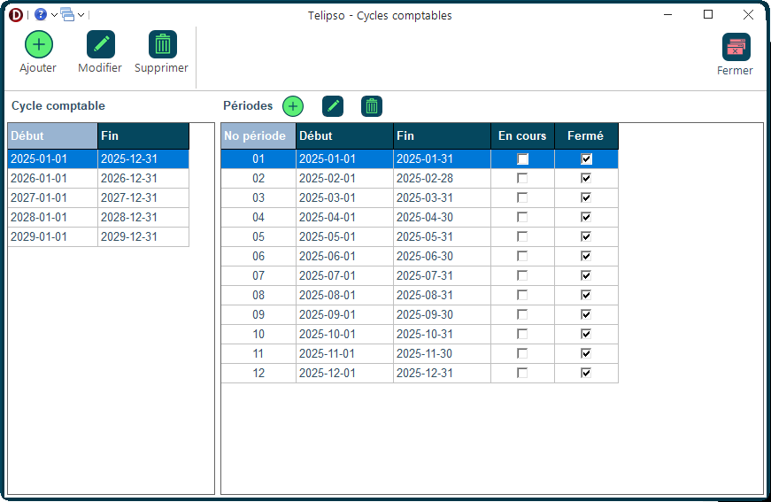 Exercices comptables