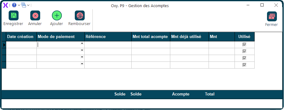 Gestion acomptes