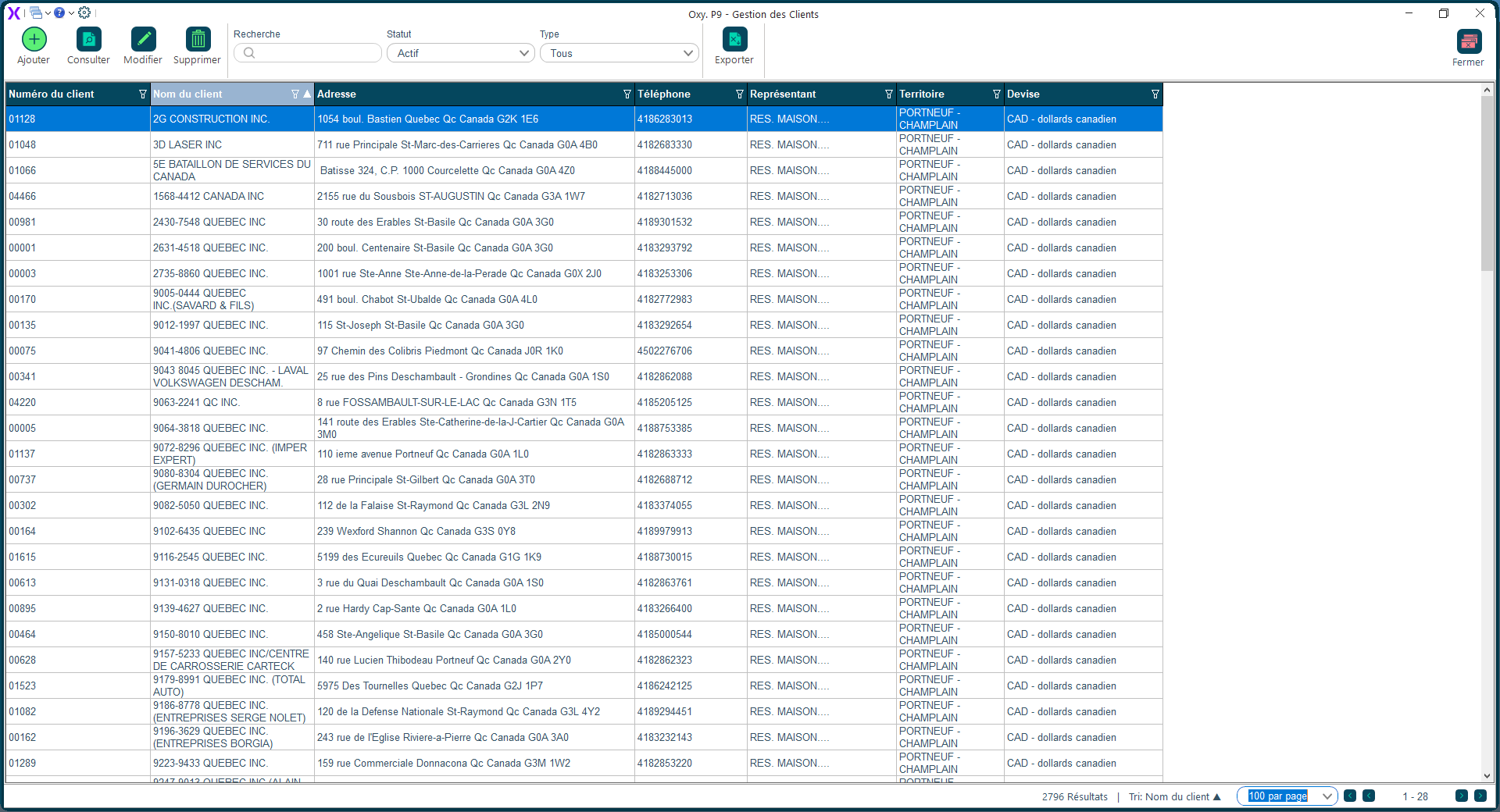 Gestion des clients
