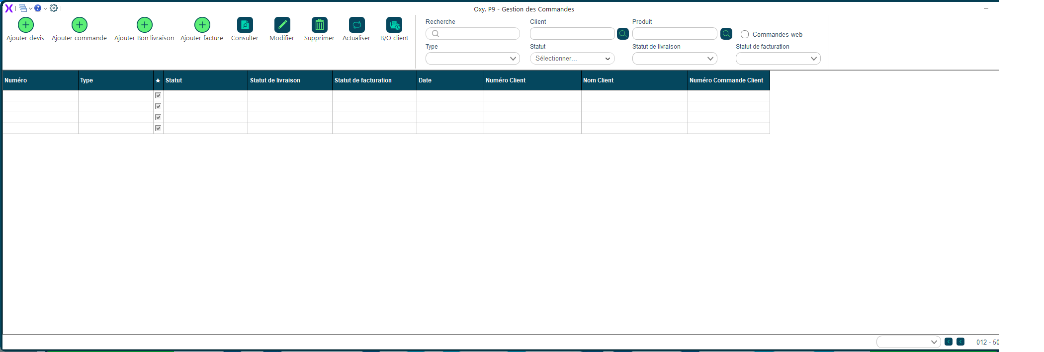 Gestion des commandes
