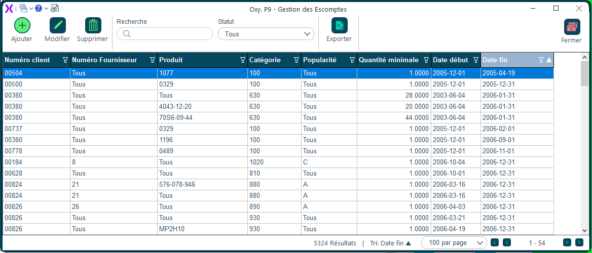 Gestion escomptes