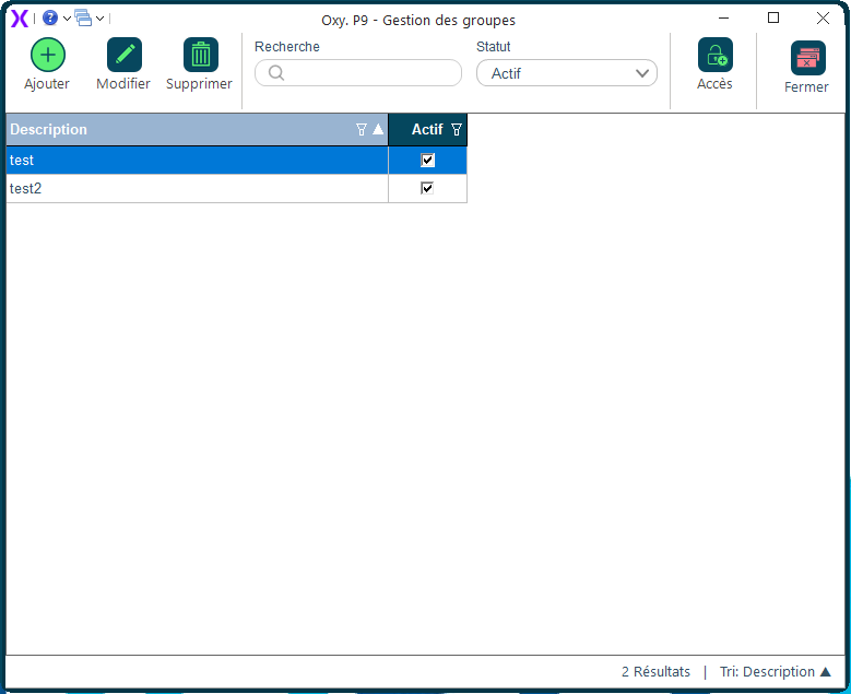 Gestion groupes