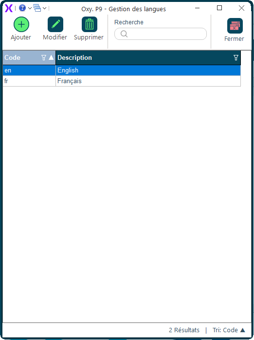 Gestion langues