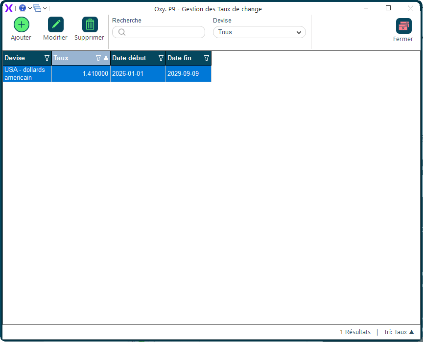 Gestion taux change