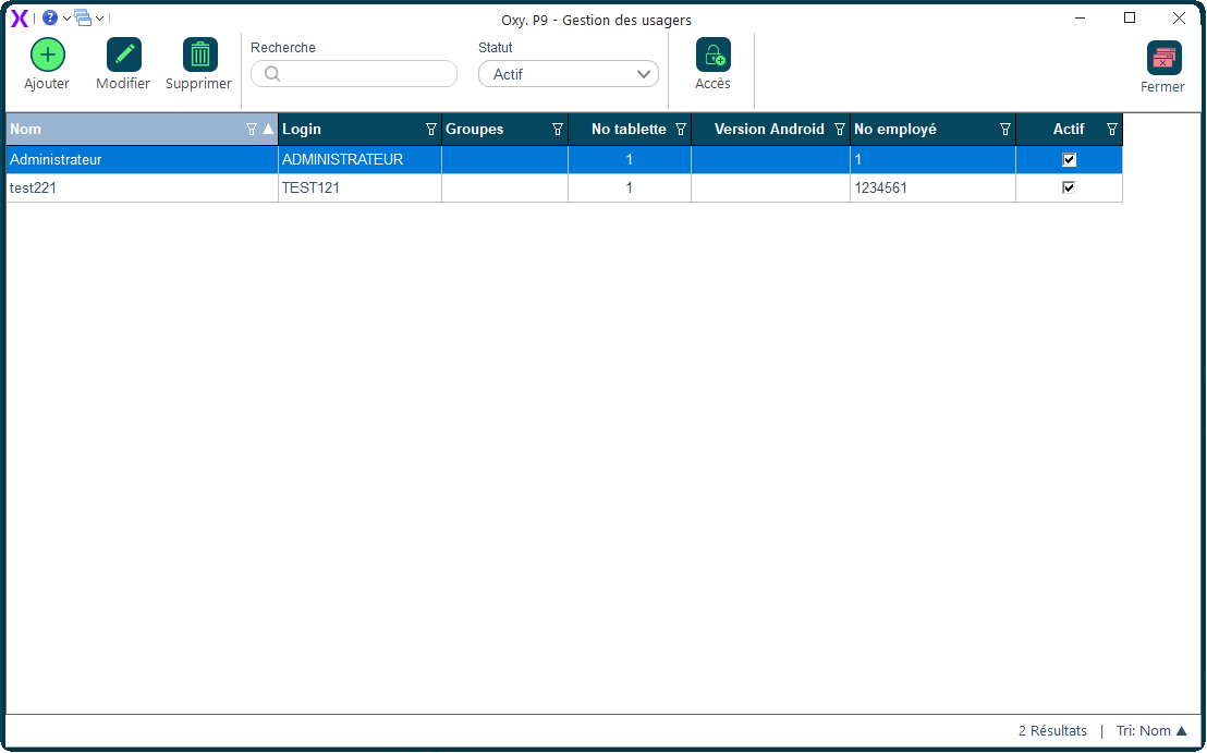 Gestion usagers