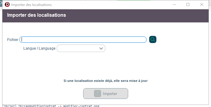Import localisations