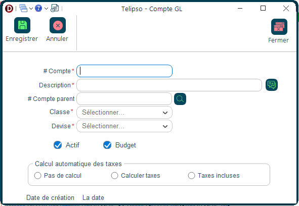 Modifier compte gl