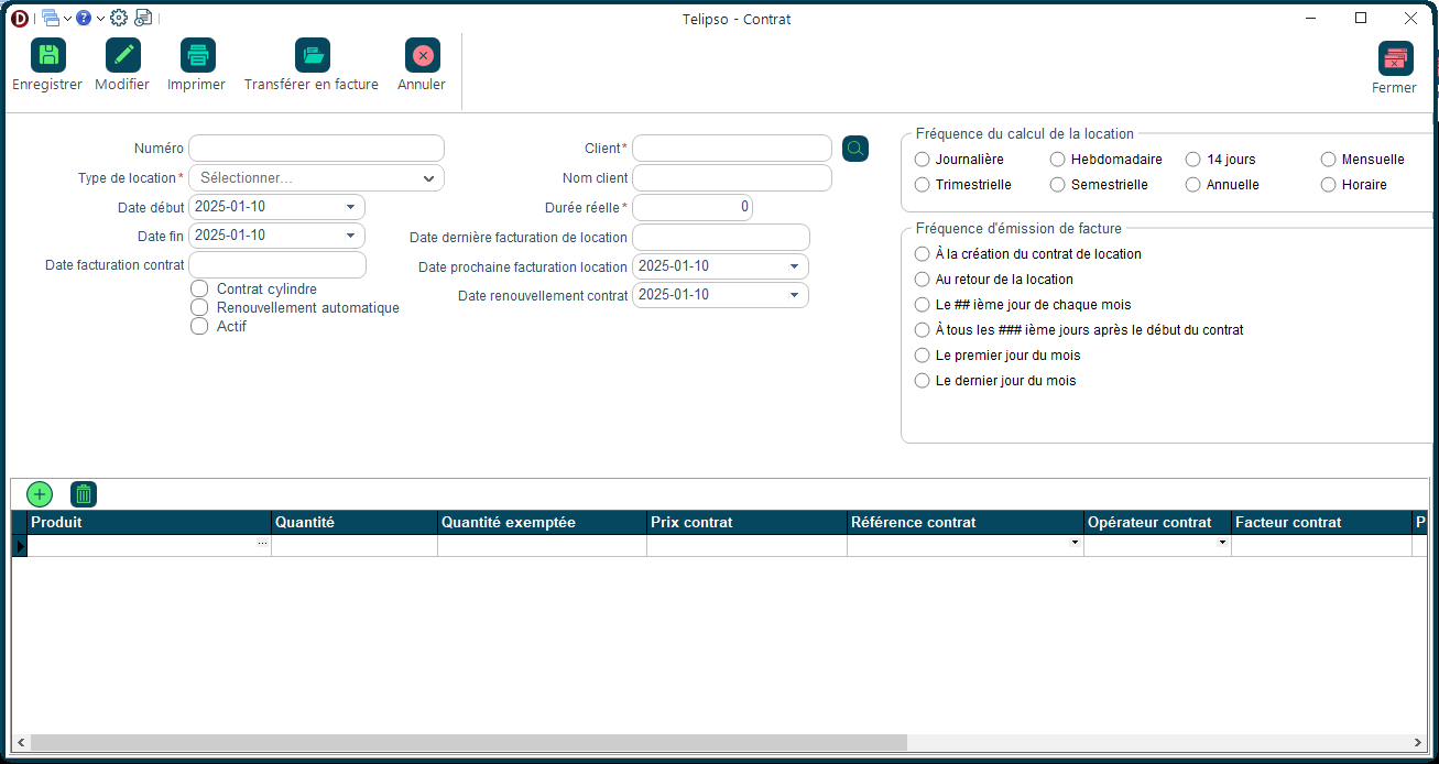 Modifier contrat