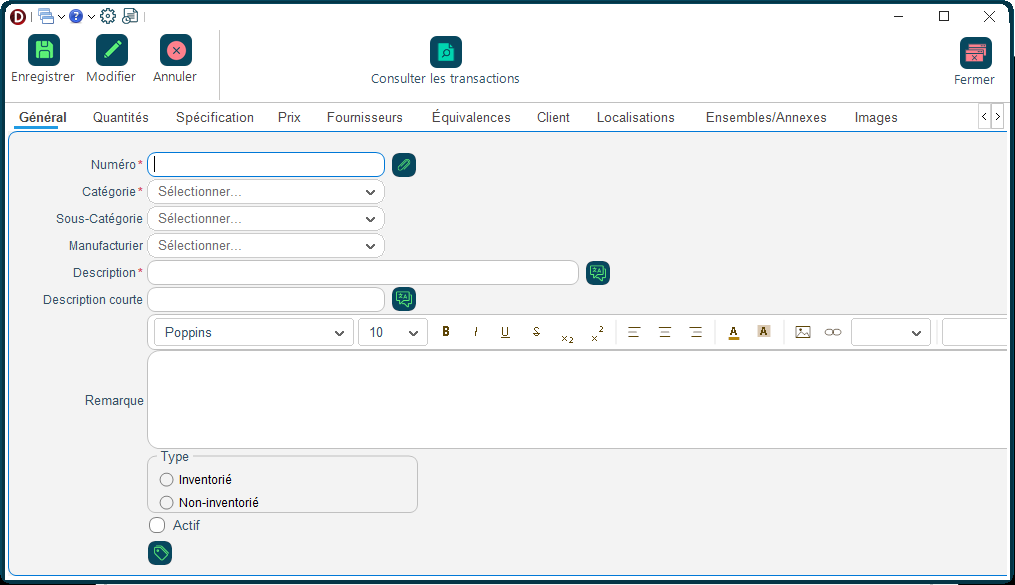 Modifier produit