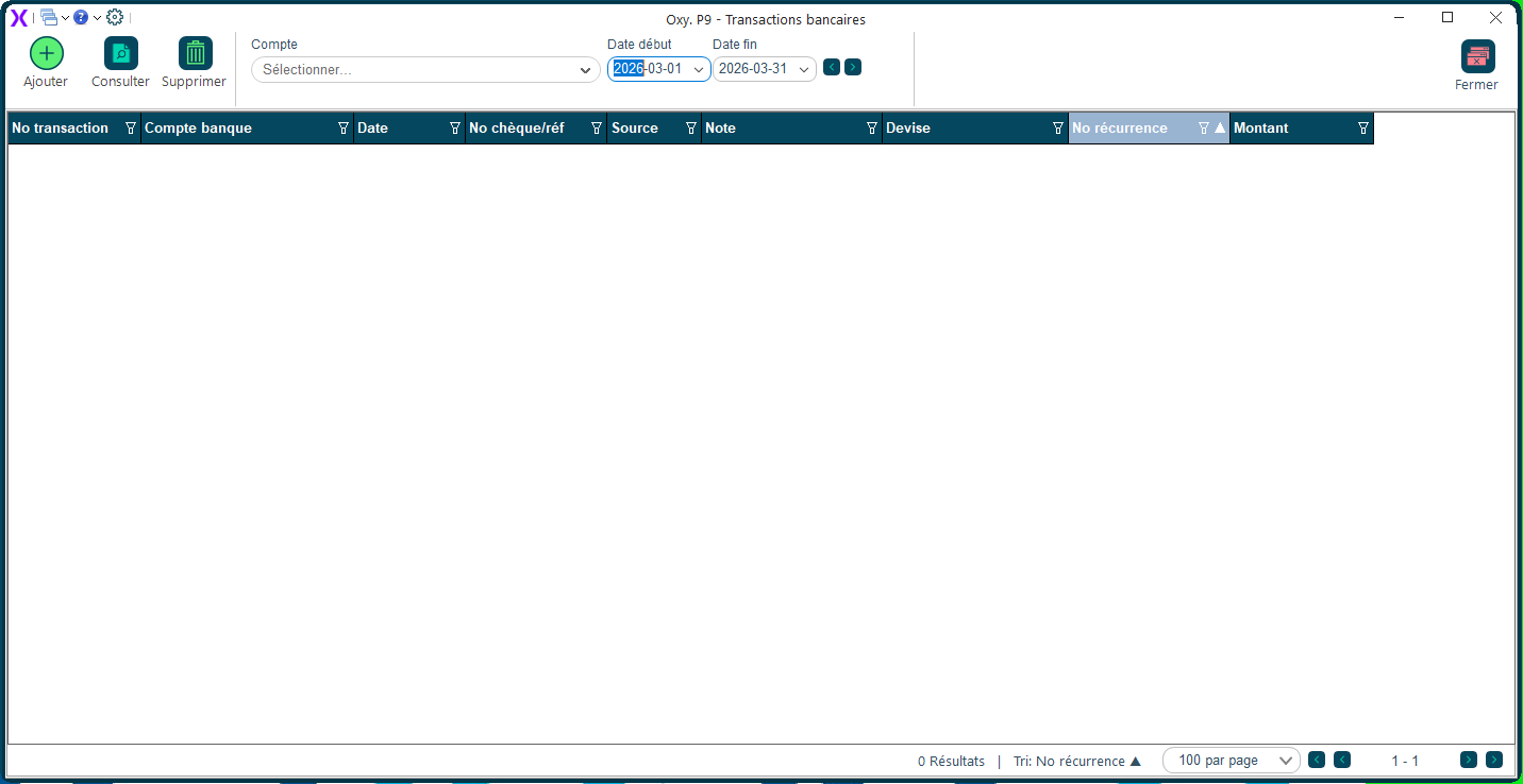 Modifier transaction bancaire