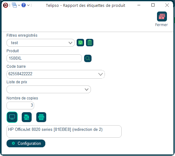 Rapport étiquettes produit