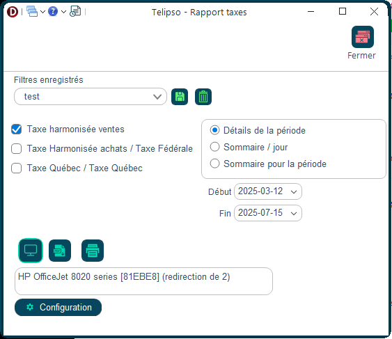 Rapport taxes